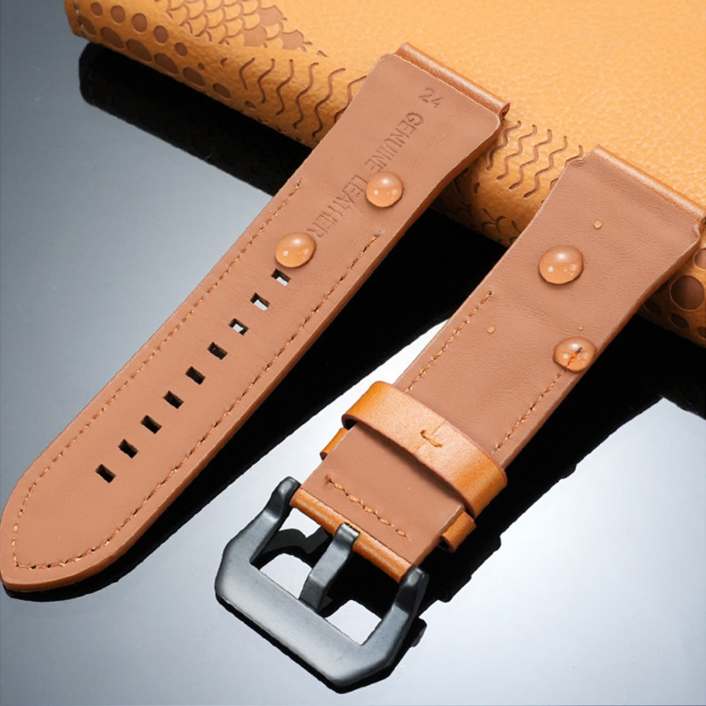 22/24mm Vintage Genuine Leather Watch Band for Diesel / Breitling / Casio PRO TREK
