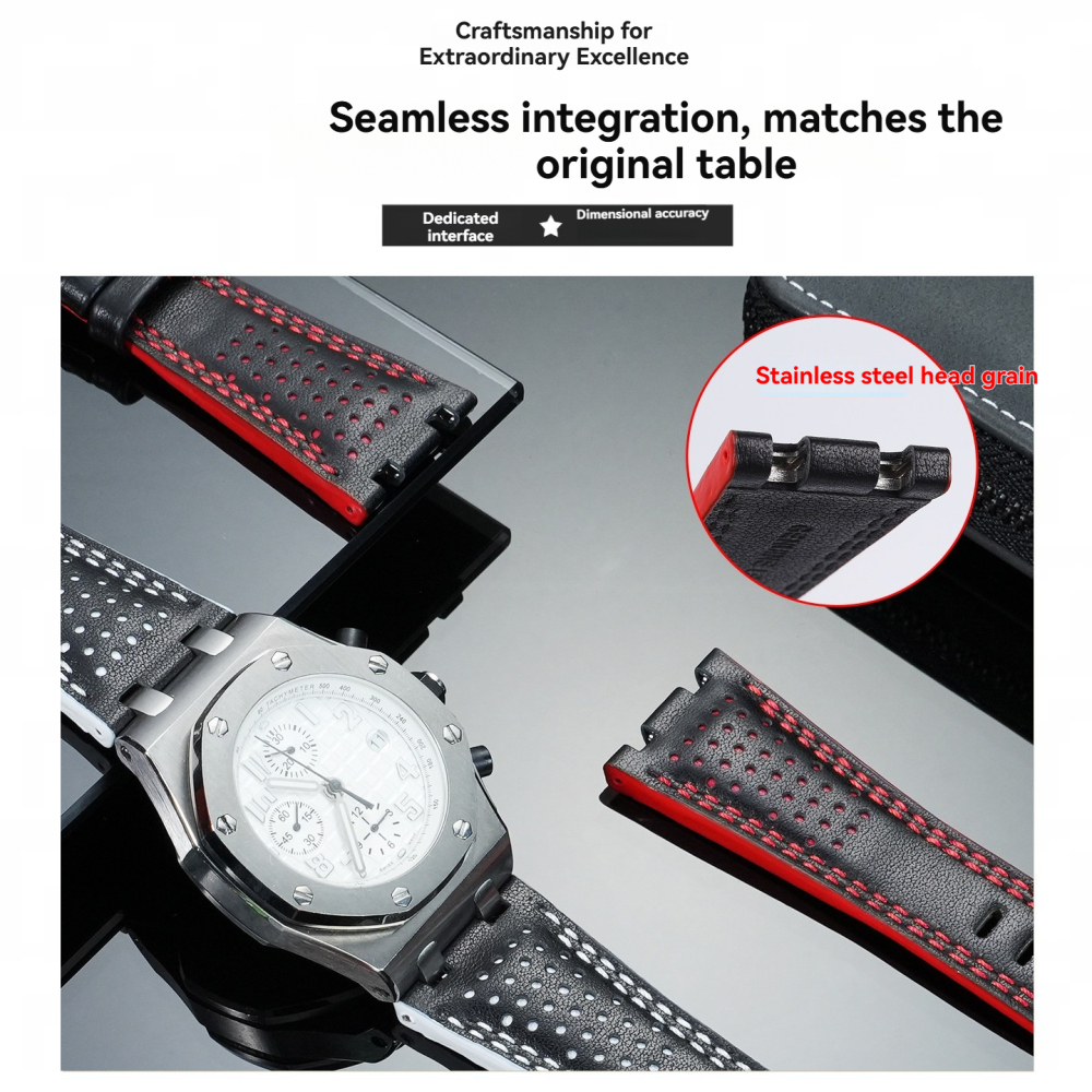 28mm Genuine Leather Watch Band for AP Royal Oak Offshore 26237 / 26703