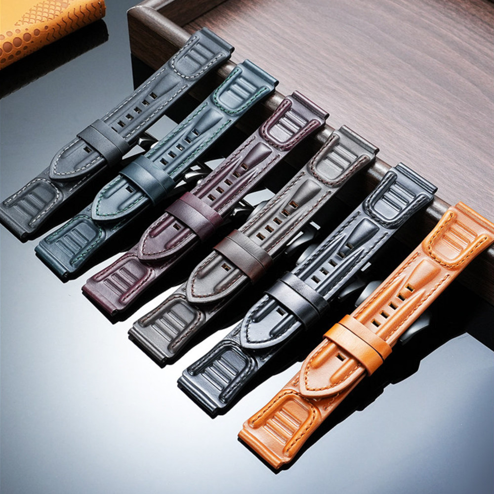 22/24mm Vintage Genuine Leather Watch Band for Diesel / Breitling / Casio PRO TREK