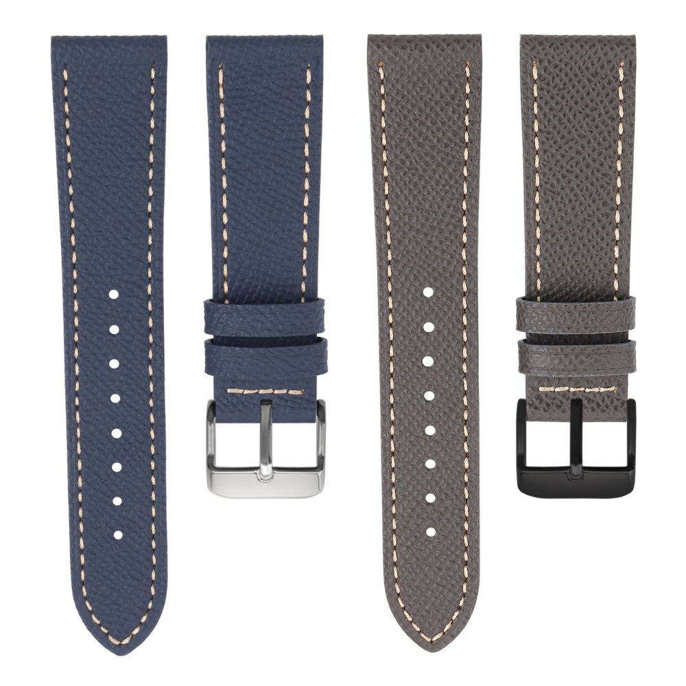 20/22mm Universal Flat End Genuine Leather Watch Band for Omega / Tissot / Casio