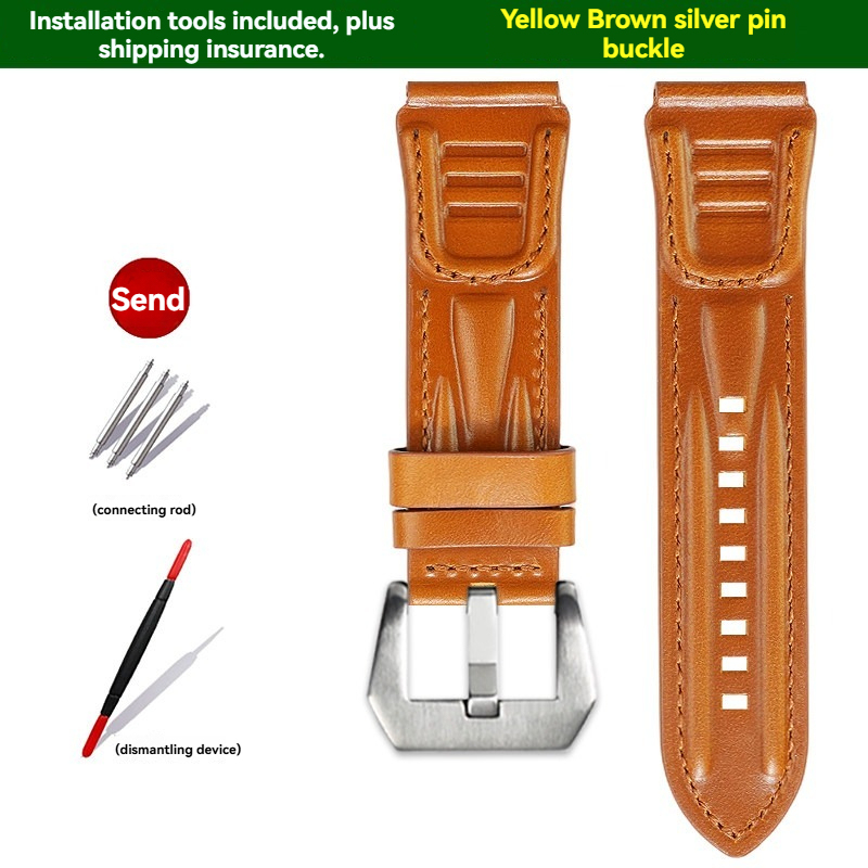 22/24mm Vintage Genuine Leather Watch Band for Diesel / Breitling / Casio PRO TREK