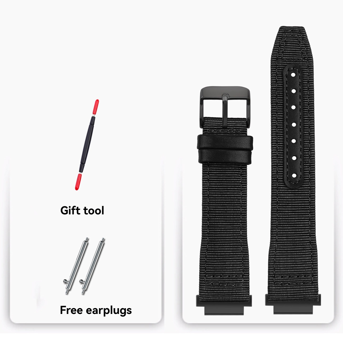 18mm Nylon Canvas Watch Band for Casio AE-1200 / AE-1300 / AE-1500 / A158 / A168