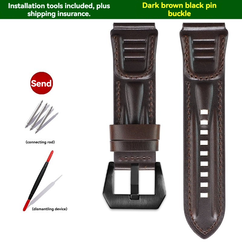 22/24mm Vintage Genuine Leather Watch Band for Diesel / Breitling / Casio PRO TREK