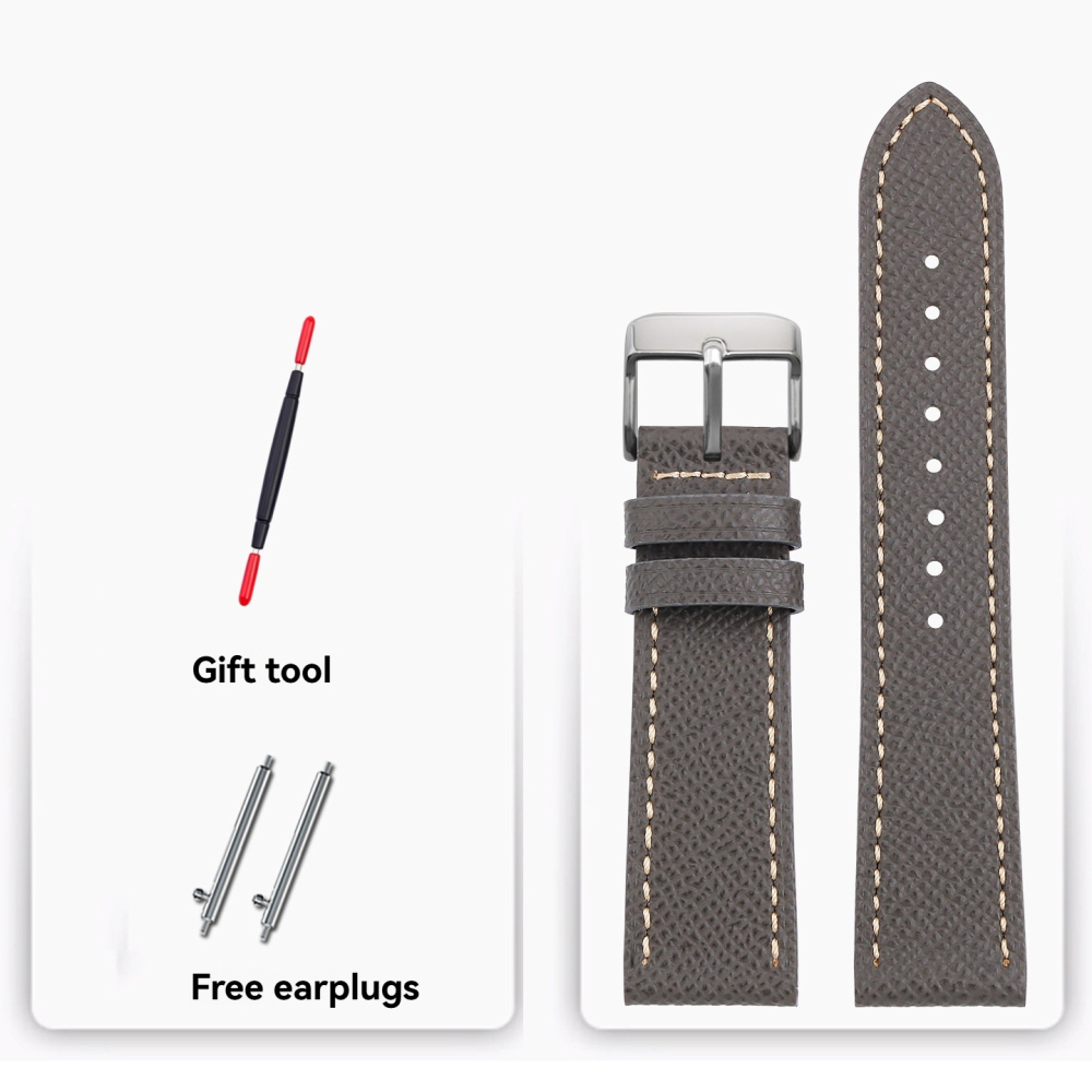 20/22mm Universal Flat End Genuine Leather Watch Band for Omega / Tissot / Casio