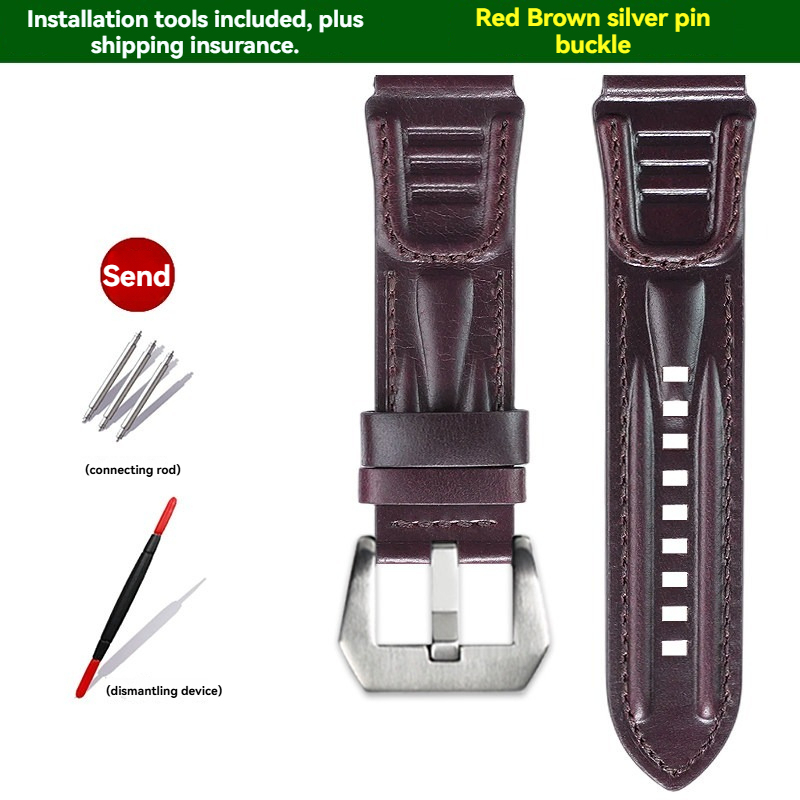 22/24mm Vintage Genuine Leather Watch Band for Diesel / Breitling / Casio PRO TREK