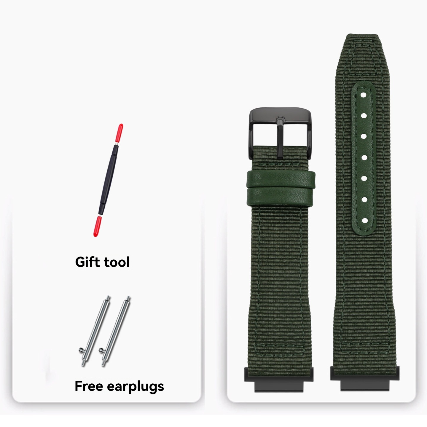 18mm Nylon Canvas Watch Band for Casio AE-1200 / AE-1300 / AE-1500 / A158 / A168