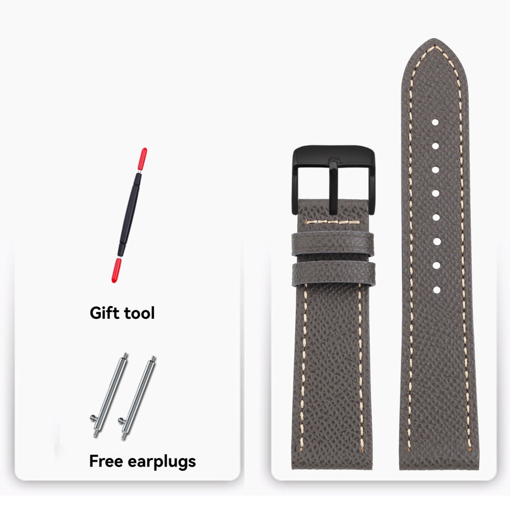 20/22mm Universal Flat End Genuine Leather Watch Band for Omega / Tissot / Casio