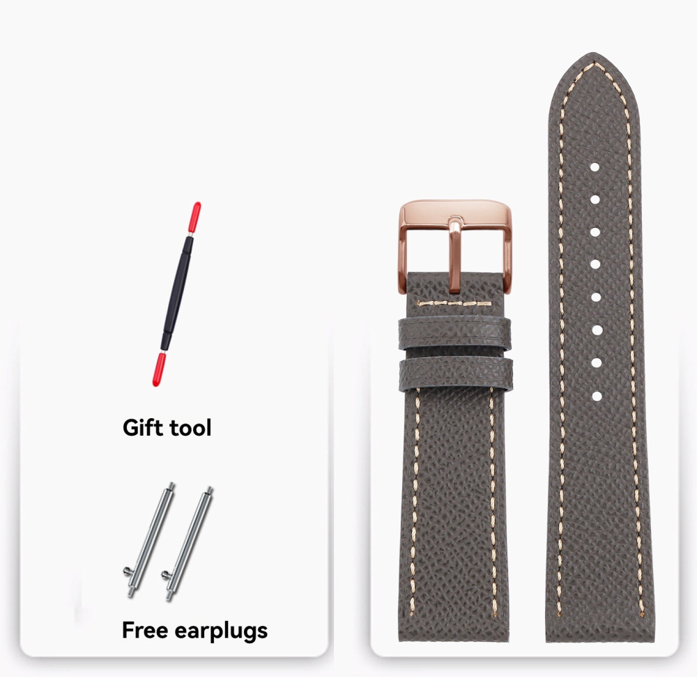 20/22mm Universal Flat End Genuine Leather Watch Band for Omega / Tissot / Casio