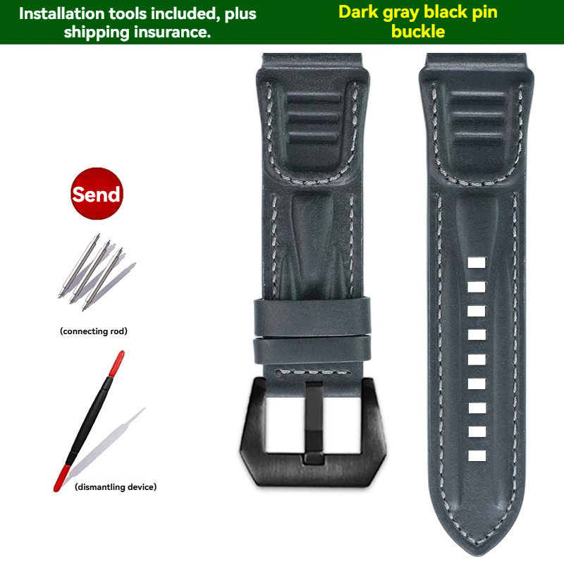22/24mm Vintage Genuine Leather Watch Band for Diesel / Breitling / Casio PRO TREK
