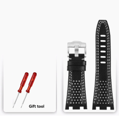 Black with white thread‑Silver