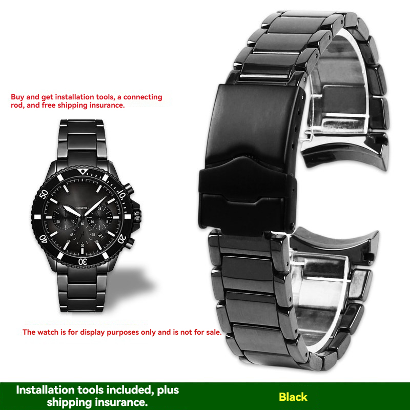 22mm Ceramic Watch Band & Case Set for Emporio Armani AR70009 / AR70010 / AR70011