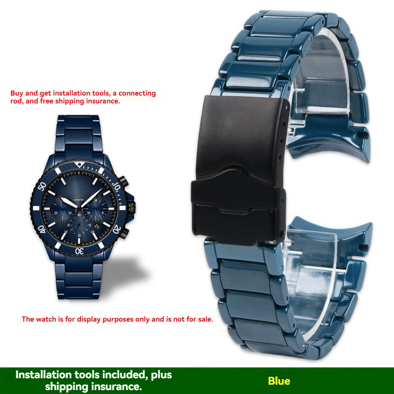 22mm Ceramic Watch Band & Case Set for Emporio Armani AR70009 / AR70010 / AR70011