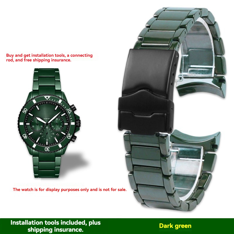 22mm Ceramic Watch Band & Case Set for Emporio Armani AR70009 / AR70010 / AR70011