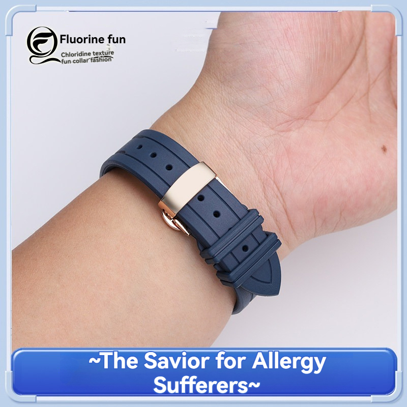 20mm Waterproof FKM Rubber Watch Band for Longines