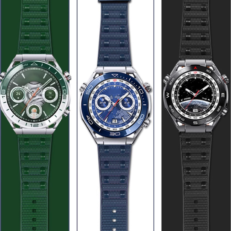 22mm HNBR Rubber Watch Band for HUAWEI Watch Ultimate “Green Legend”