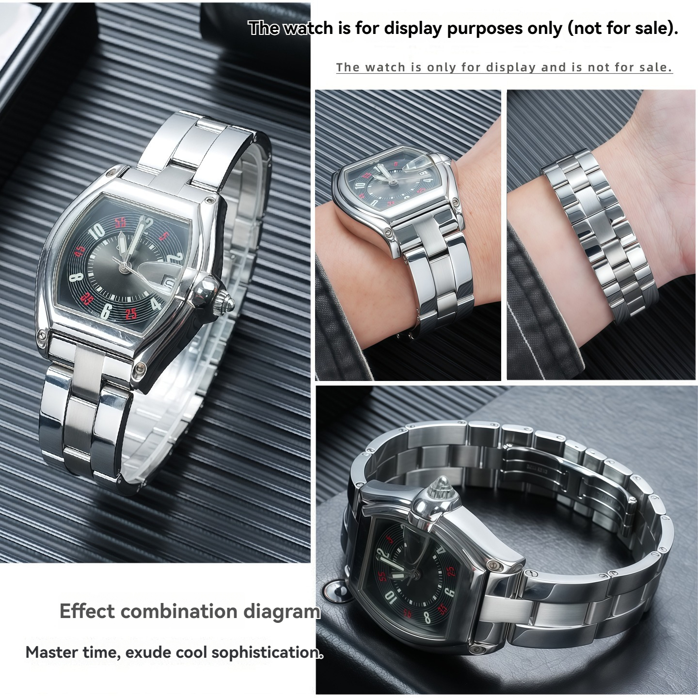 19mm Curved End Quick Release Stainless Steel Watch Band for Cartier Roadster W62025V3