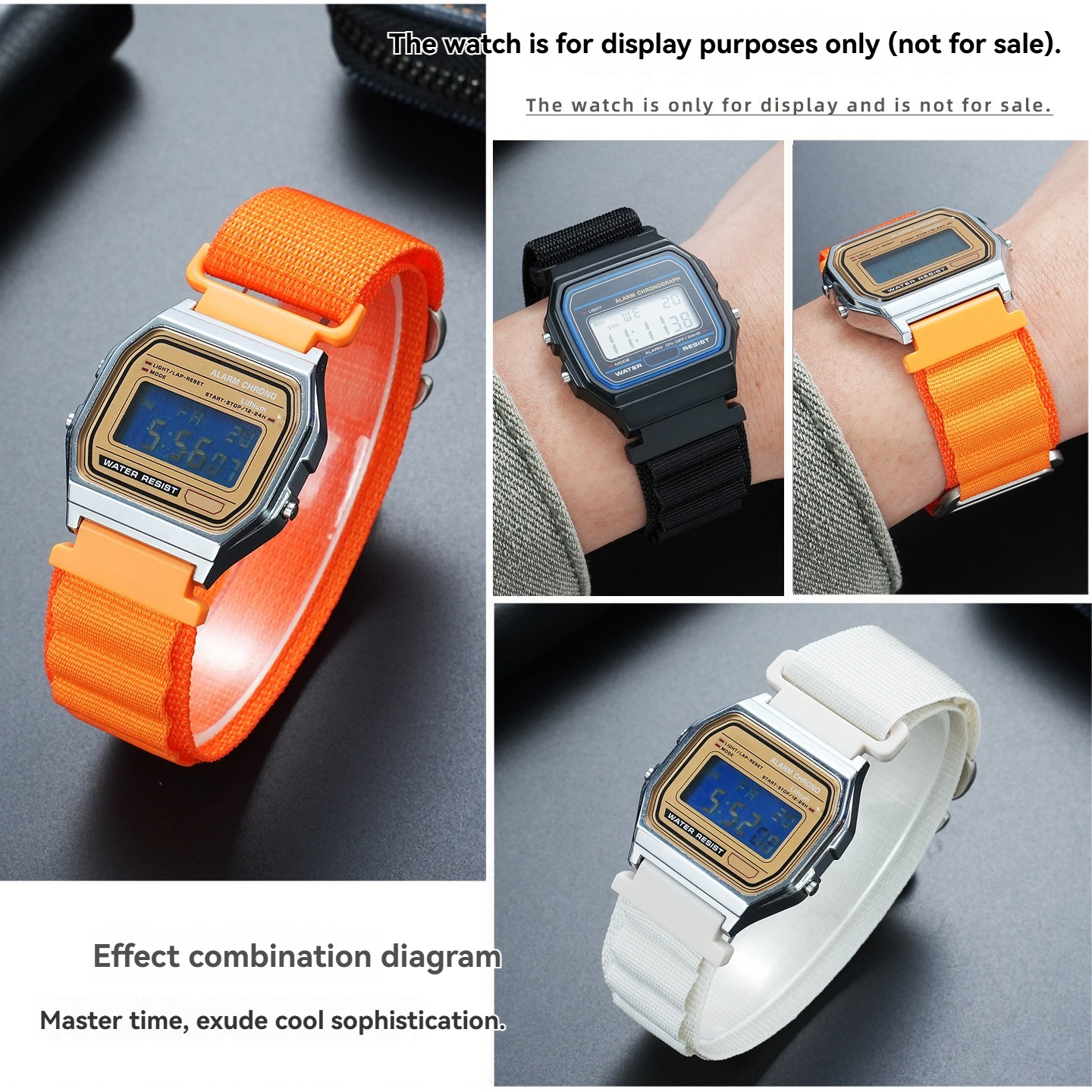 18mm Sport Loop Nylon Watch Band for Casio F-91W / A158 / A168 / AE-1200