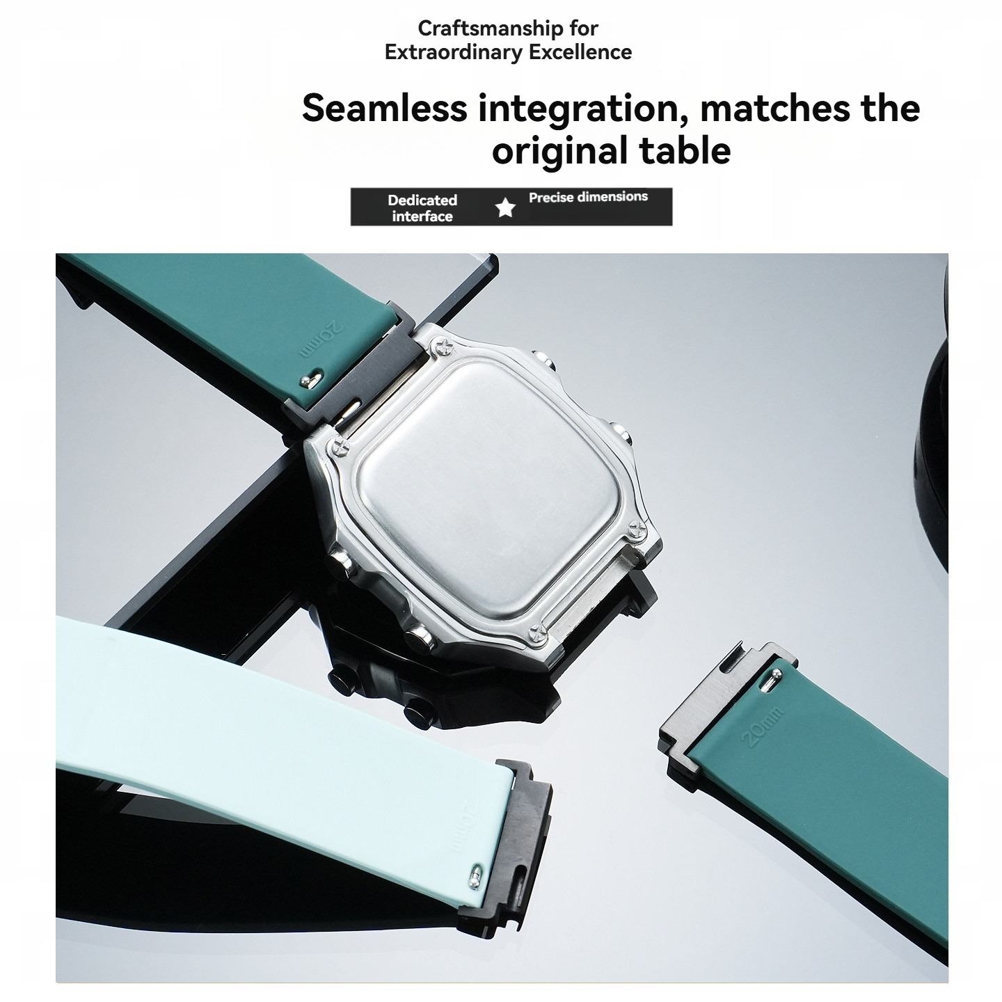 18mm Silicone Watch Band with Magnetic Buckle for Casio AE-1200 / AE-1300