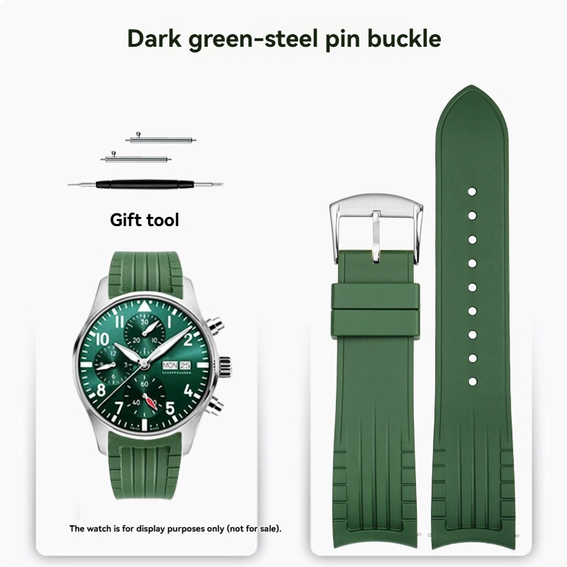 20/22mm Curved End Silicone Watch Band for IWC Pilot / Portugieser / Portofino