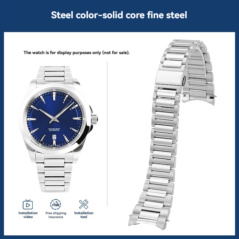 21mm Solid Stainless Steel Watch Band for Longines Conquest L3.830.4