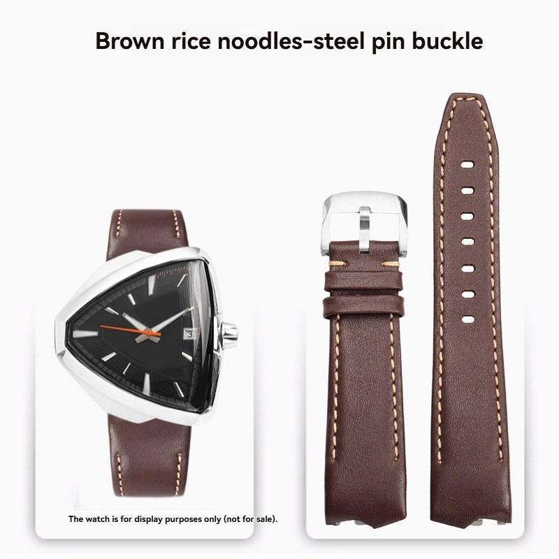 Genuine Leather Watch Band for Hamilton Ventura Elvis80 H24585331 / H24551331