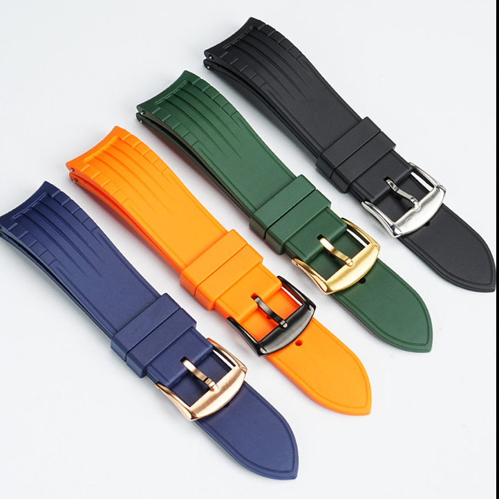 20/22mm Curved End Silicone Watch Band for IWC Pilot / Portugieser / Portofino