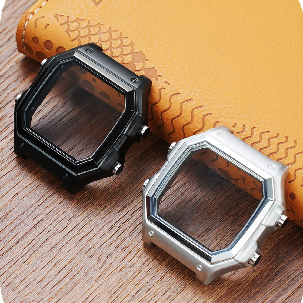Vintage Leather Watch Band & Stainless Steel Case Kit for Casio AE-1200 / AE-1300 / WS-1700
