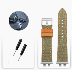 Army Green Thread Grain - Silver