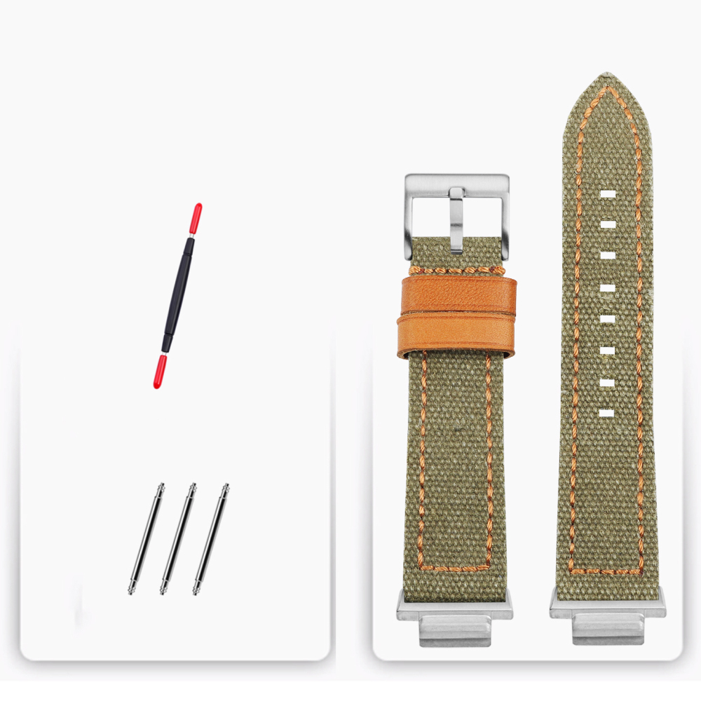 Nylon & Leather Hybrid Watch Band for Casio GA-2100 / GA-2110 / GBM-2100