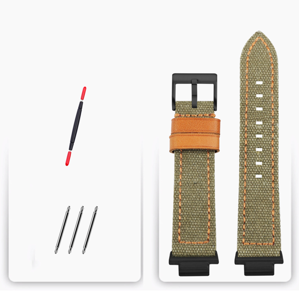 Nylon & Leather Hybrid Watch Band for Casio GA-2100 / GA-2110 / GBM-2100