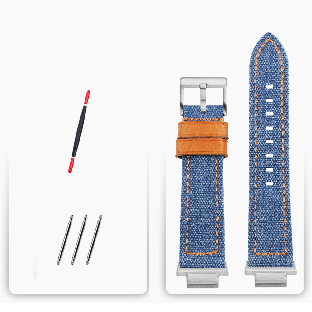 Nylon & Leather Hybrid Watch Band for Casio GA-2100 / GA-2110 / GBM-2100