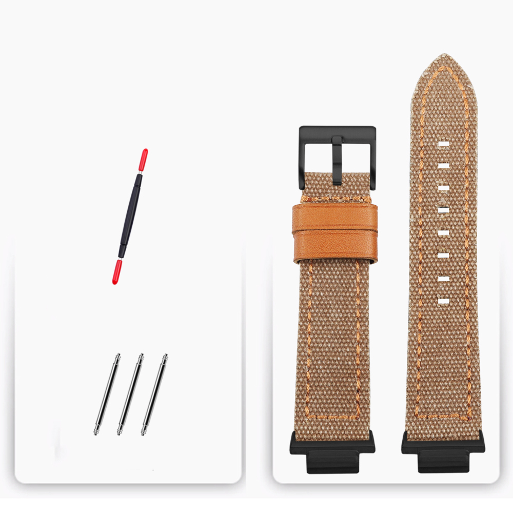 Nylon & Leather Hybrid Watch Band for Casio GA-2100 / GA-2110 / GBM-2100
