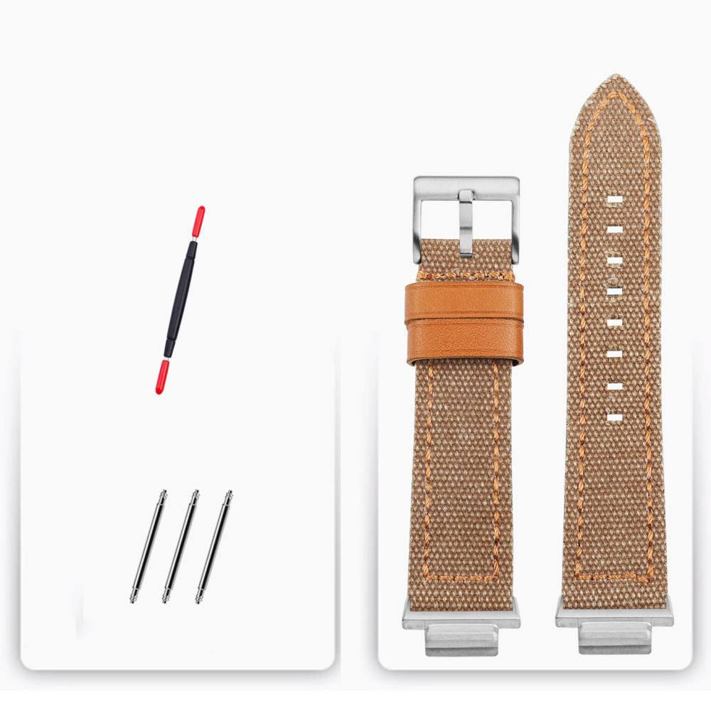 Nylon & Leather Hybrid Watch Band for Casio GA-2100 / GA-2110 / GBM-2100