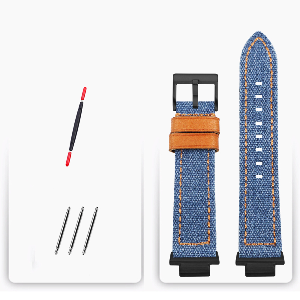 Nylon & Leather Hybrid Watch Band for Casio GA-2100 / GA-2110 / GBM-2100