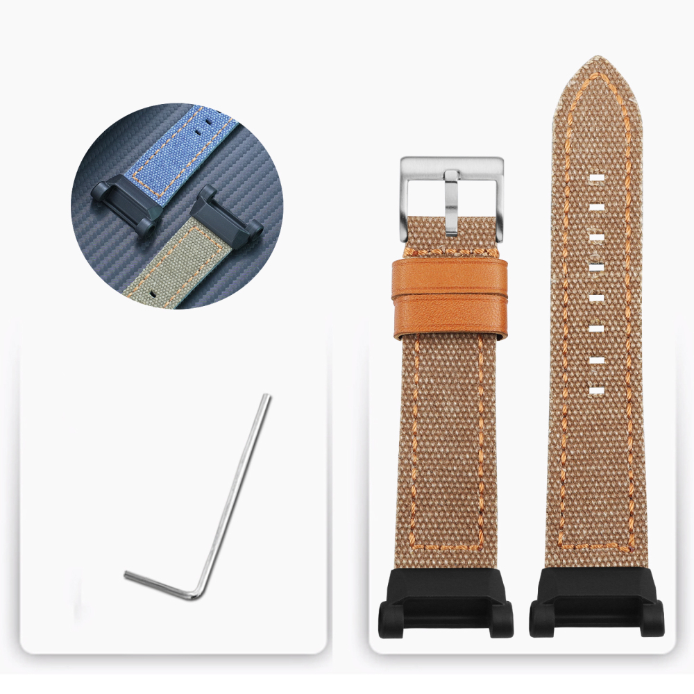 Compatible Nylon & Leather Watch Band for Casio GR-B200