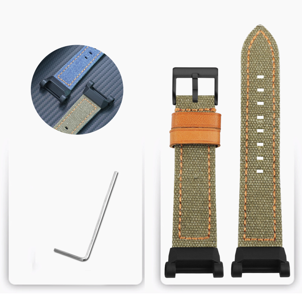Compatible Nylon & Leather Watch Band for Casio GR-B200