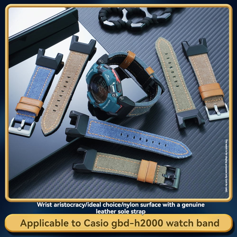 Nylon Canvas Watch Band with Adapter Kit for Casio GBD-H2000 G-SQUAD