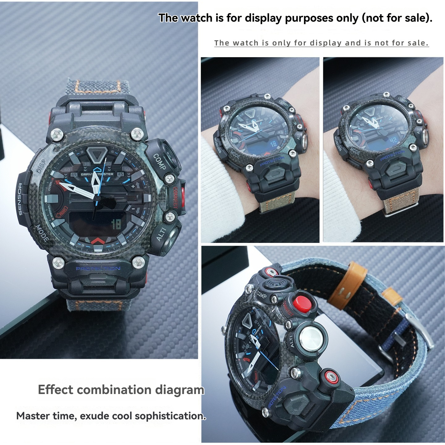 Compatible Nylon & Leather Watch Band for Casio GR-B200