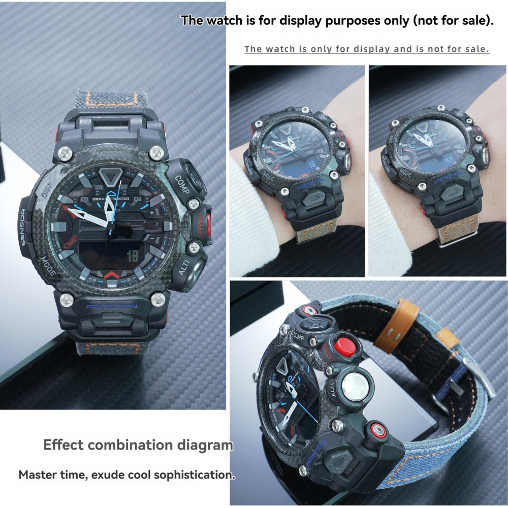 Compatible Nylon & Leather Watch Band for Casio GR-B200