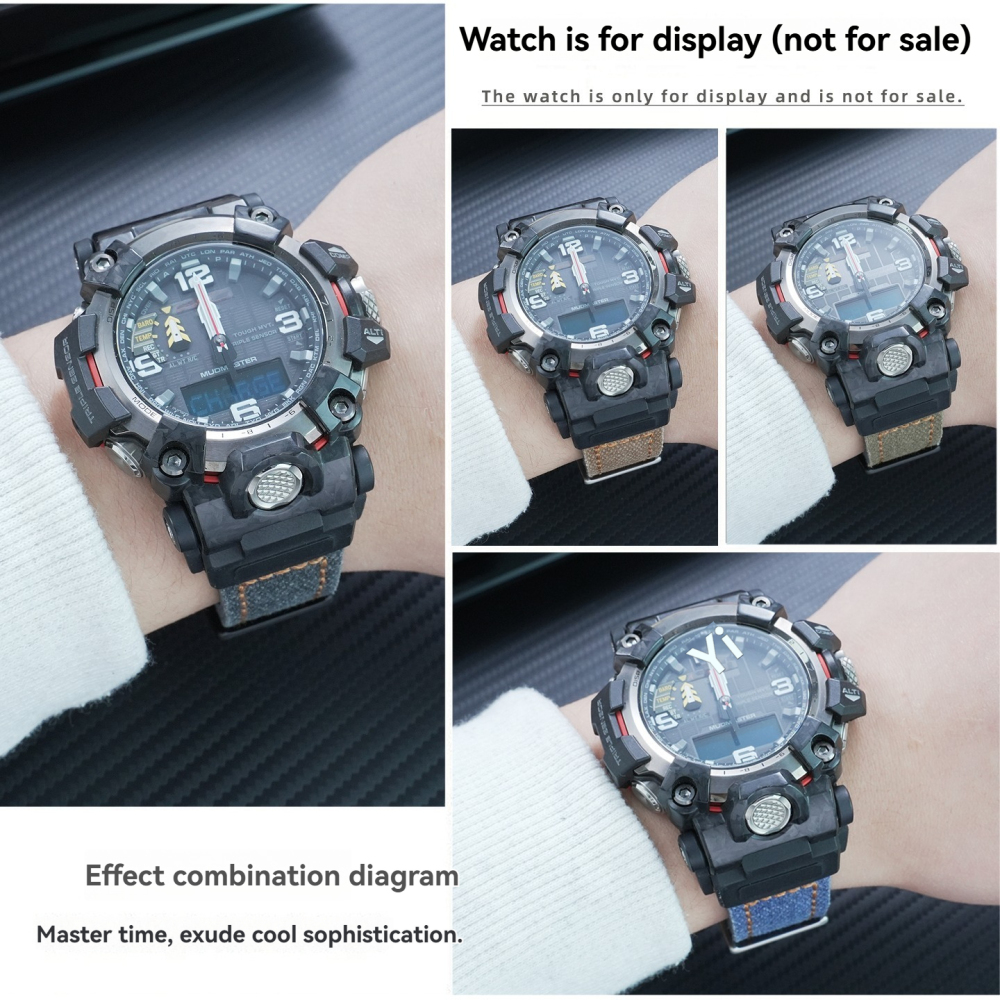 Nylon Canvas Watch Band with Adapter Kit for Casio GWG-2000 Mudmaster 2nd Gen
