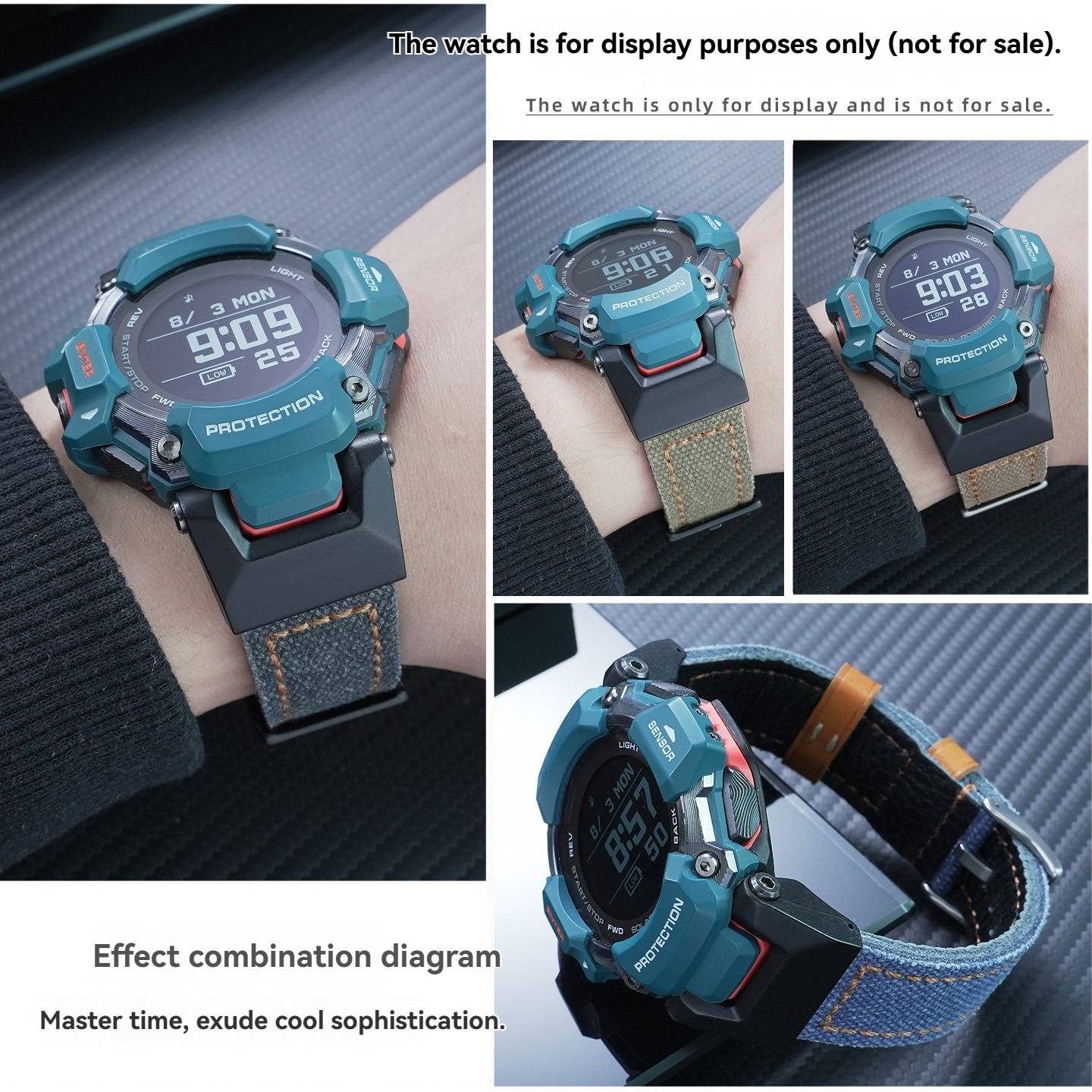 Nylon Canvas Watch Band with Adapter Kit for Casio GBD-H2000 G-SQUAD