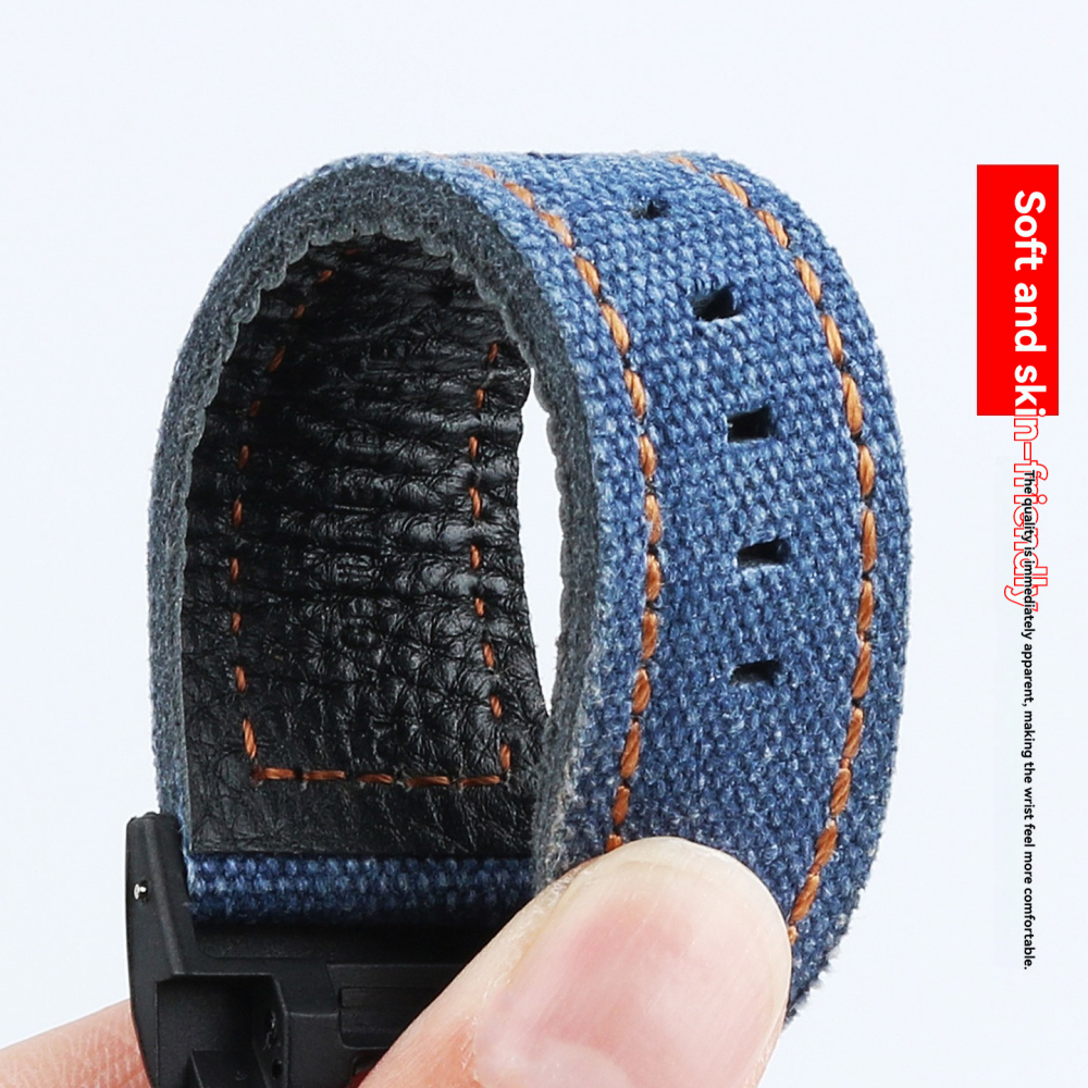 Nylon & Leather Hybrid Watch Band with Metal Adapter Kit for Casio GWG-1000 Mudmaster
