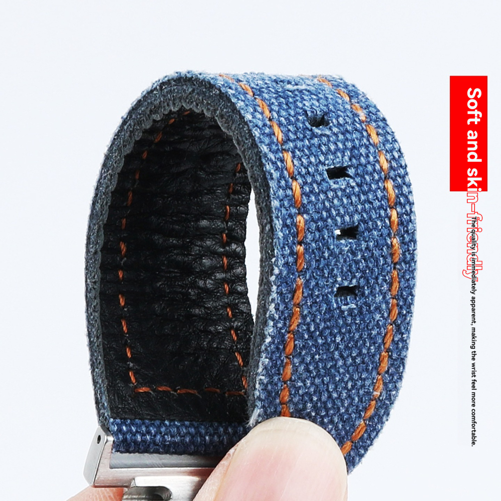 Nylon & Leather Hybrid Watch Band for Casio GA-2100 / GA-2110 / GBM-2100