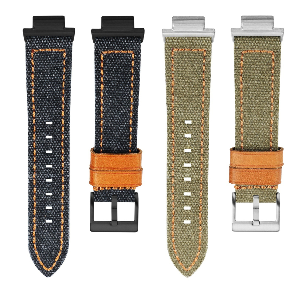 Nylon & Leather Hybrid Watch Band for Casio GA-2100 / GA-2110 / GBM-2100