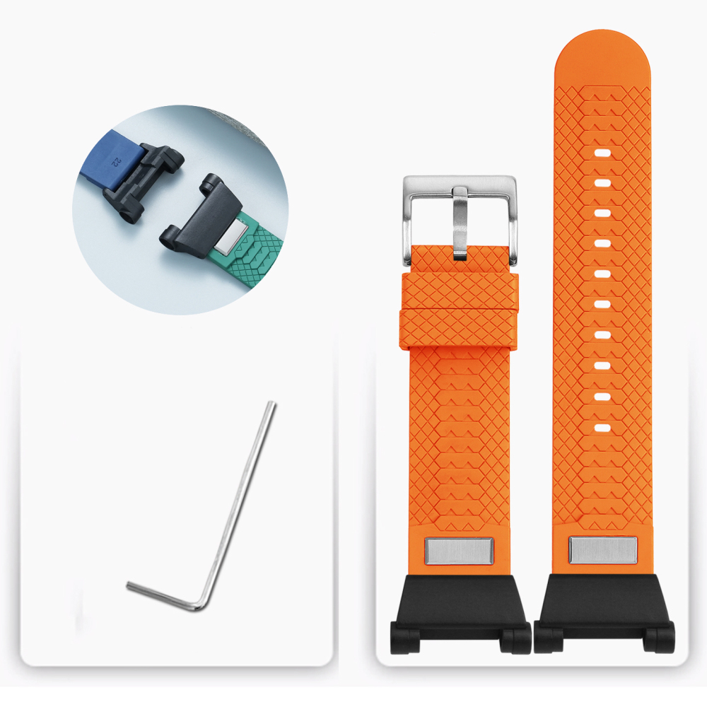 FKM Rubber Watch Band with Adapter Kit for Casio GWF-D1000B Frogman