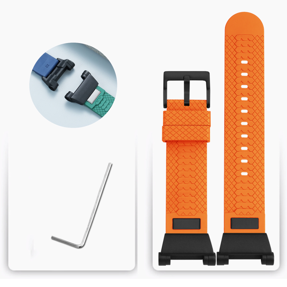FKM Rubber Watch Band with Adapter Kit for Casio GWF-D1000B Frogman