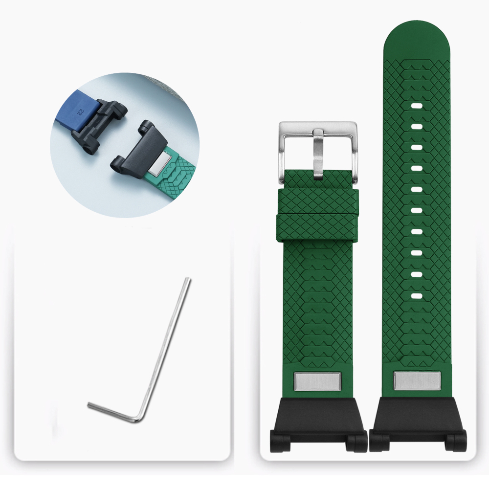 FKM Rubber Watch Band with Adapter Kit for Casio GWF-D1000B Frogman