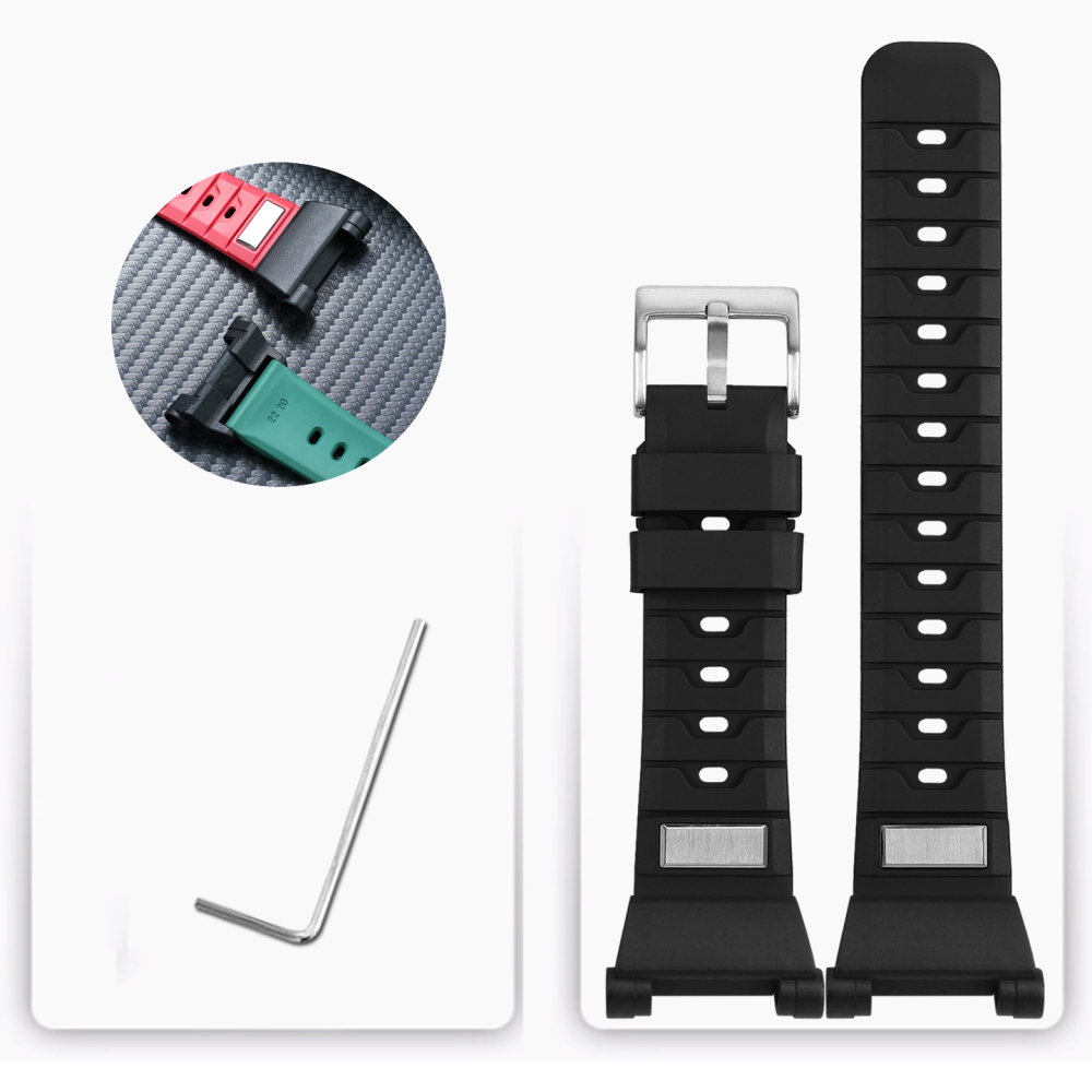 FKM Rubber Dive Strap with Metal Adapter Kit for Casio GWF-D1000 Frogman 6th Gen