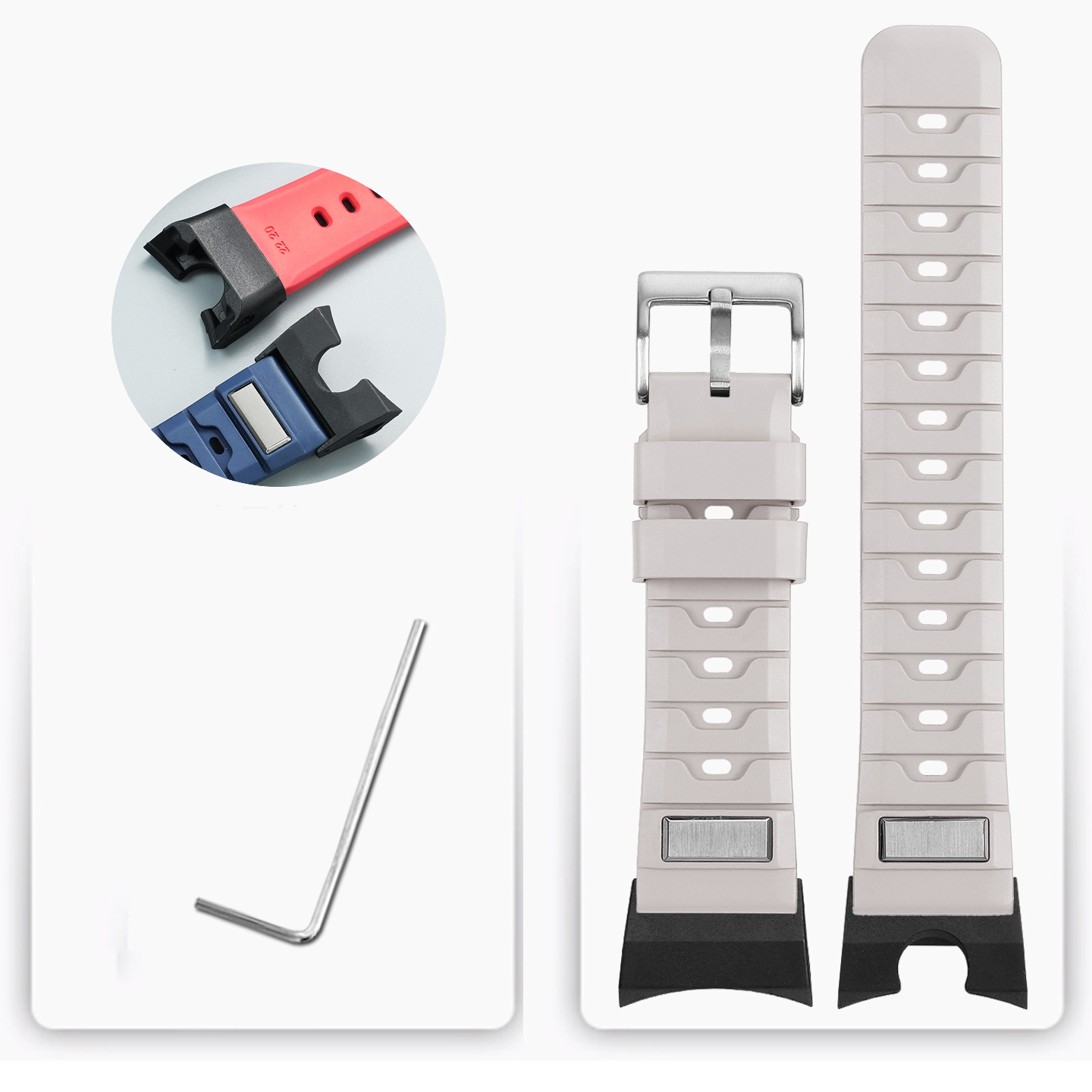 FKM Rubber Watch Band for Casio GWR-B1000 Gravitymaster