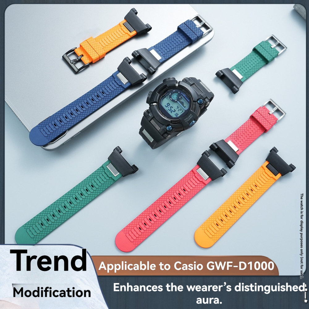 FKM Rubber Watch Band with Adapter Kit for Casio GWF-D1000B Frogman